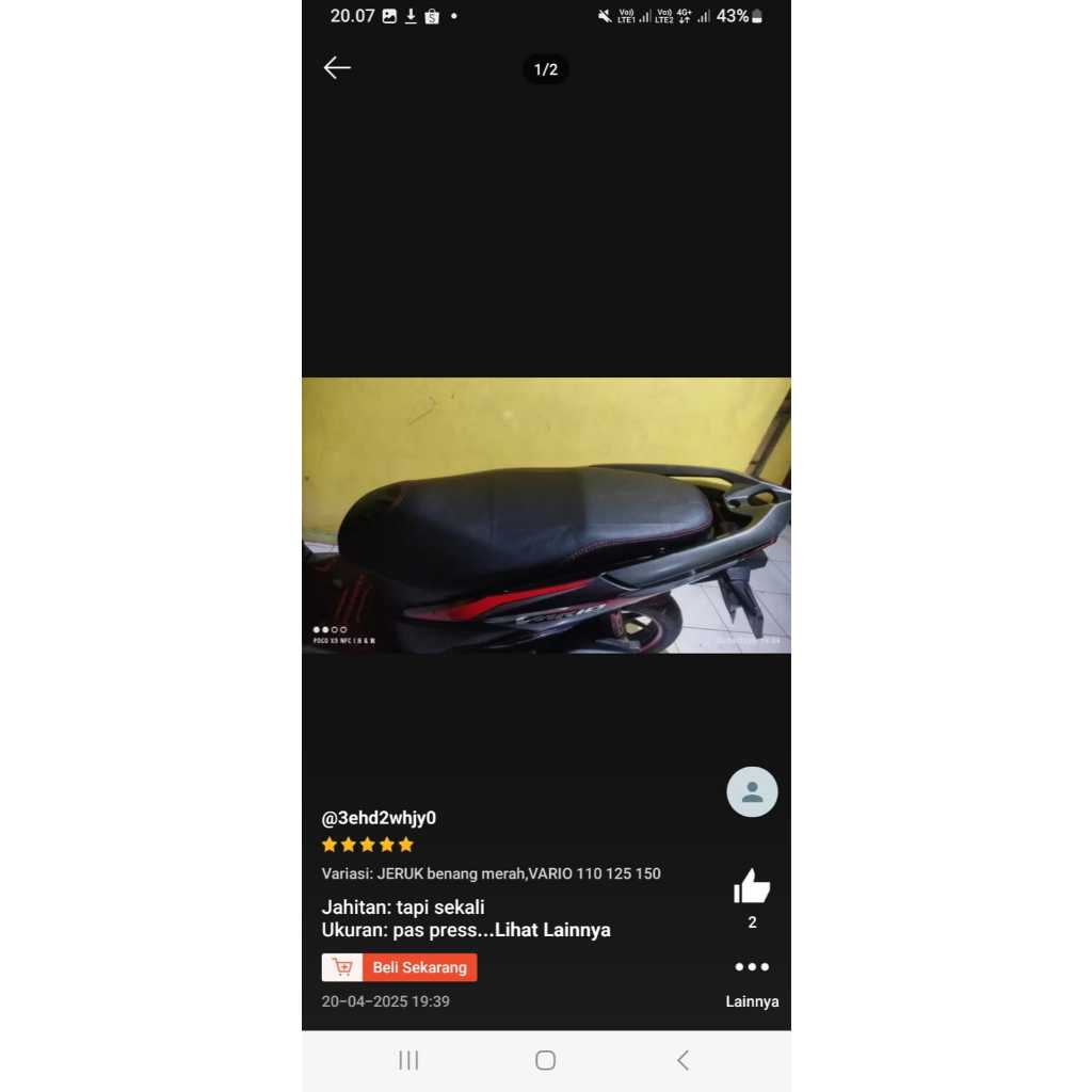 Desyallshop Cover Jok Motor Aerox / Cover Jok Motor