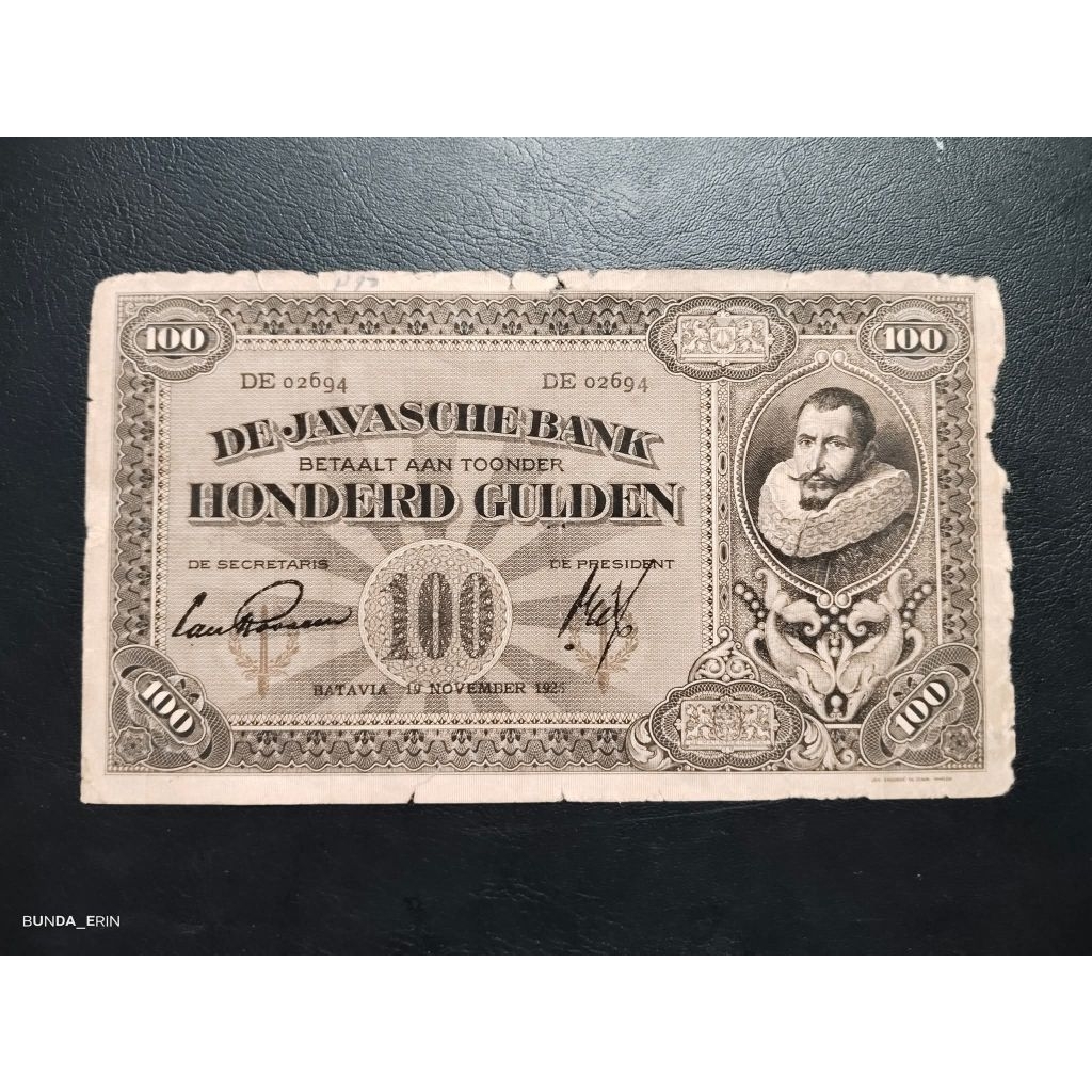 UANG KUNO 100 RUPIAH GULDEN COEN TAHUN 1925 LANGKA