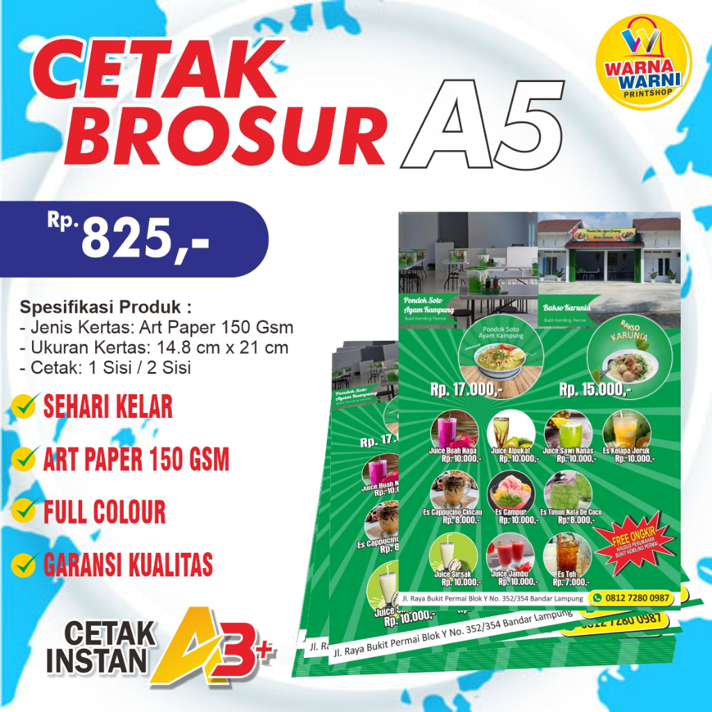 

Cetak Brosur A5 Art Paper 150 GSM