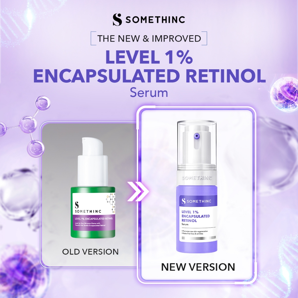 SOMETHINC Level 1% Encapsulated Retinol Serum - Menyamarkan Tekstur Kulit & Garis Halus, Serum Anti 