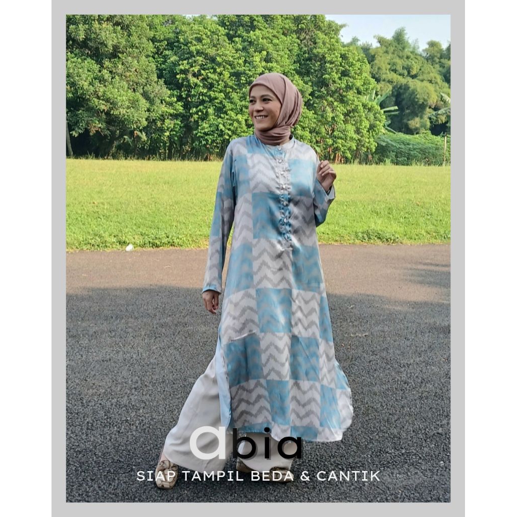 vanya one set tunik, tunik panjang, all size, satin maxmara premium