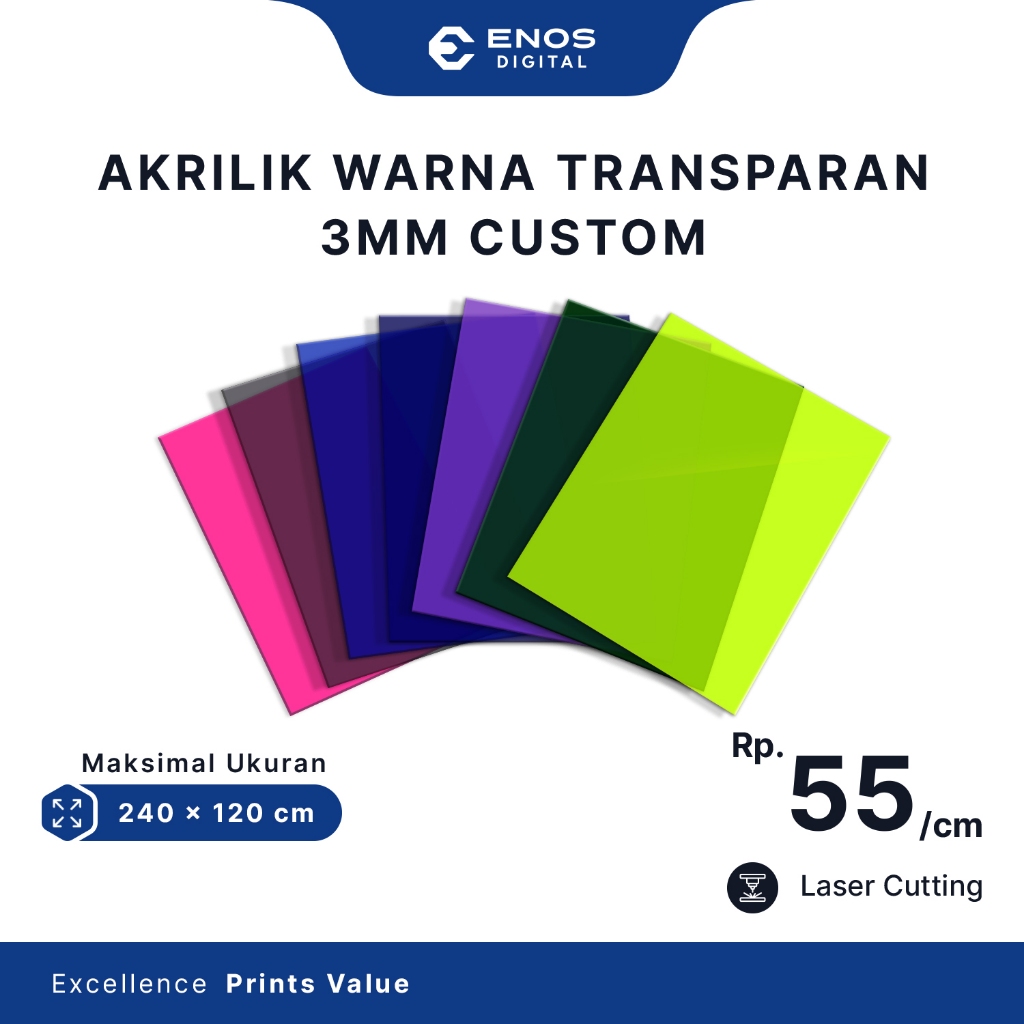 

Akrilik Lembaran Custom Warna Transparan 3mm / Acrylic Cutting Sheet