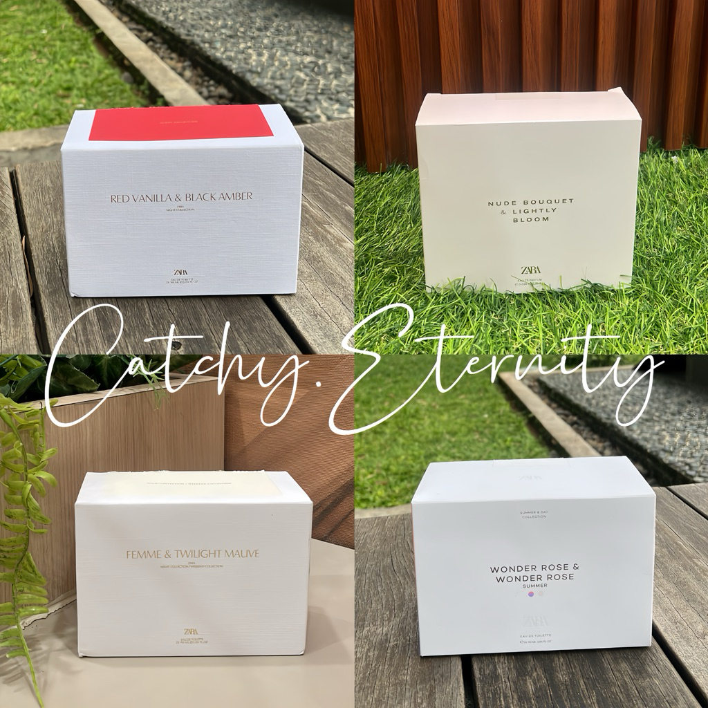 PARFUM ZARA NEW RED VANILLA & BLACK AMBER / NUDE BOUQUET & LIGHTLY BLOOM / FEMME & TWILIGHT MAUVE / 