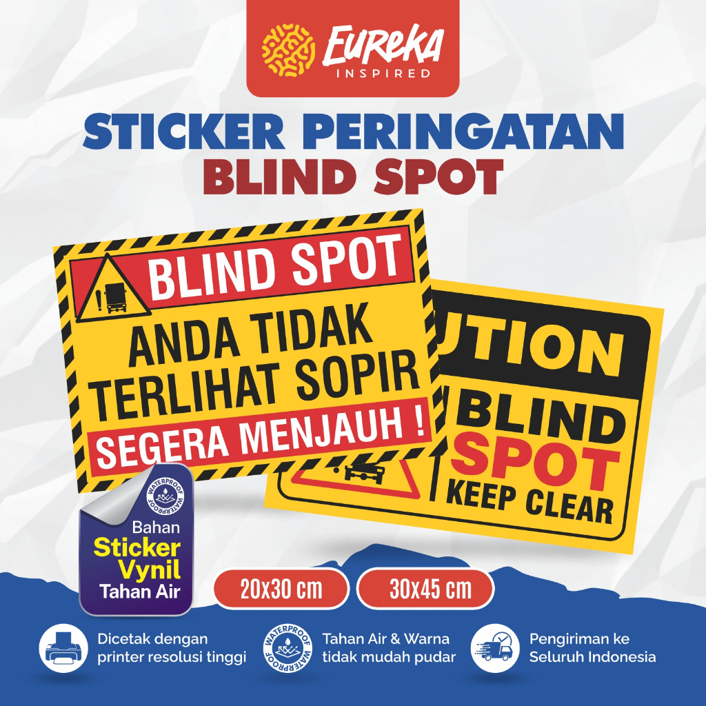 

STIKER K3 SAFETYSIGN - TRUK BLIND SPOT Anda Tidak Terlihat Sopir Segera Menjauh