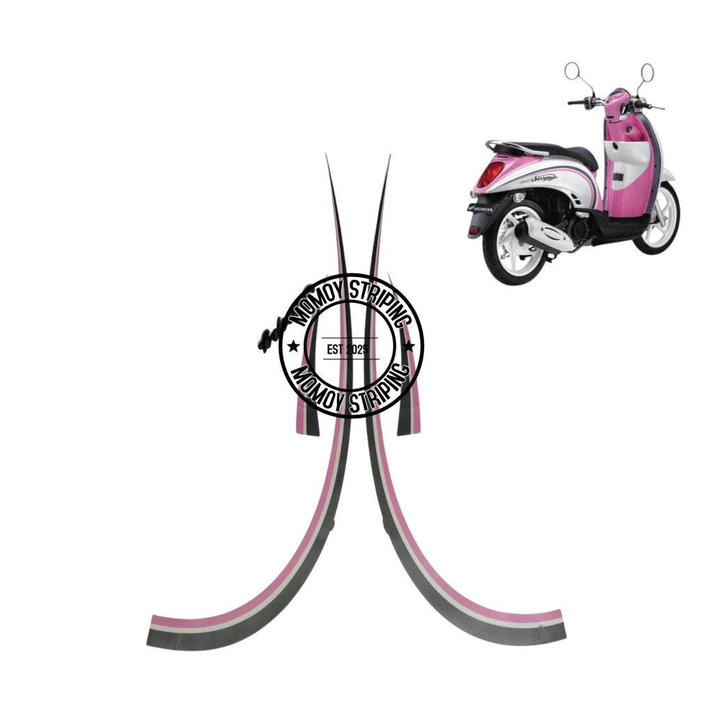 STIKER STRIPING SCOOPY 2012 PUTIH PINK