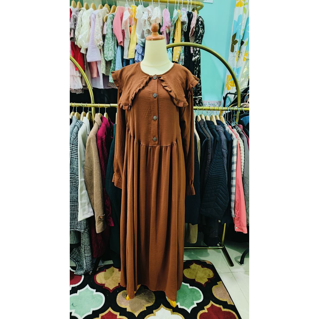 gamis kerah lebar busui