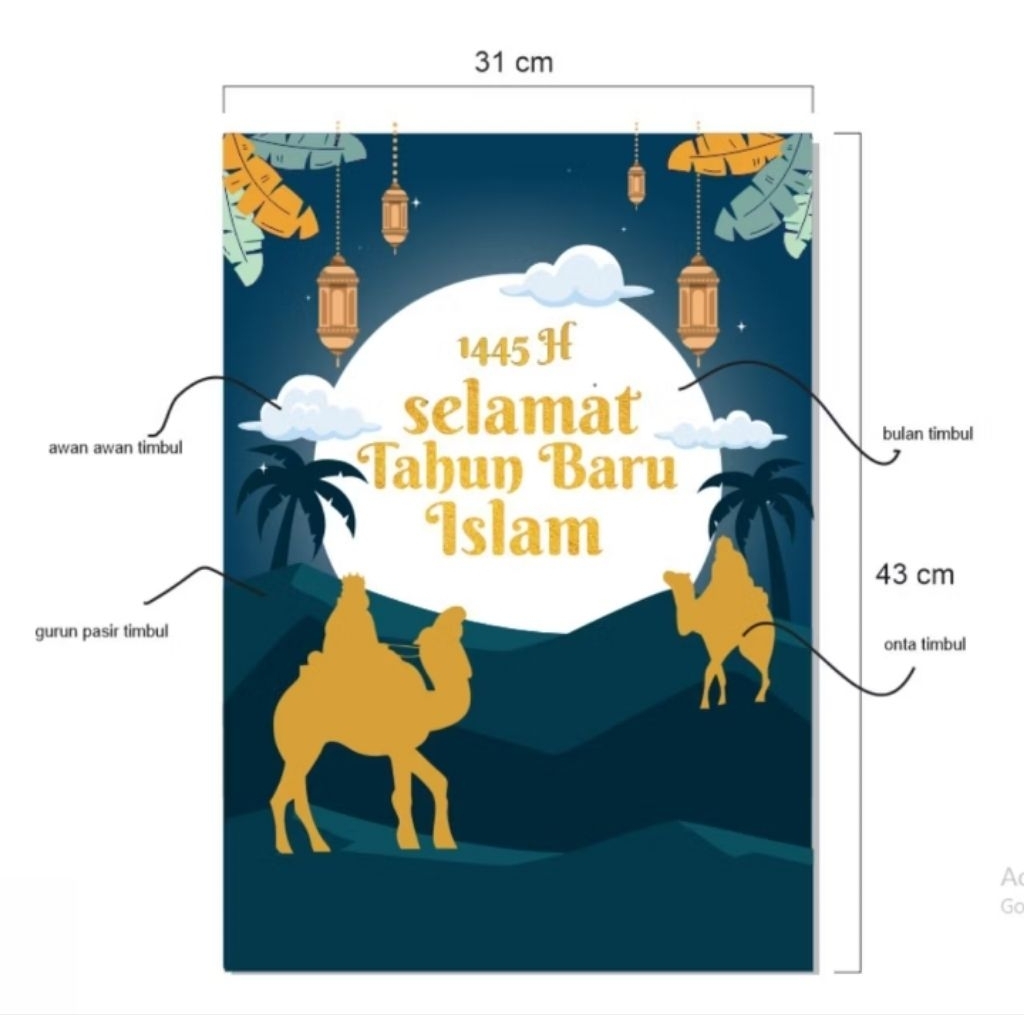 Poster Styrofoam Tahun Baru Islam