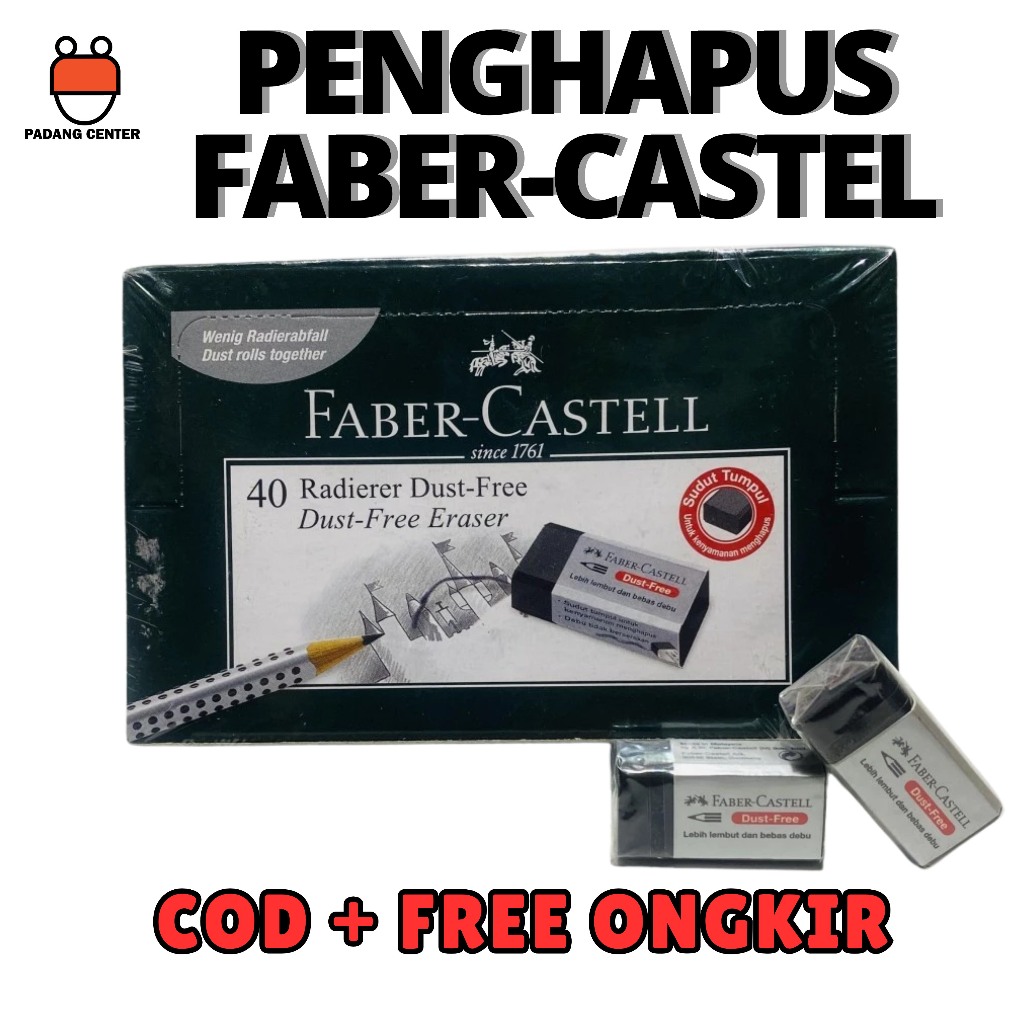 

Faber-Castell Penghapus Dust (5 pcs) - Free Eraser Small Black New