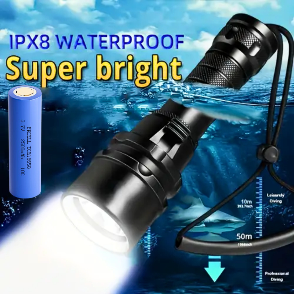ORI YUPARD Senter Selam anti air tahan 20 jam + Baterai LED Diving super terang Waterproof G300