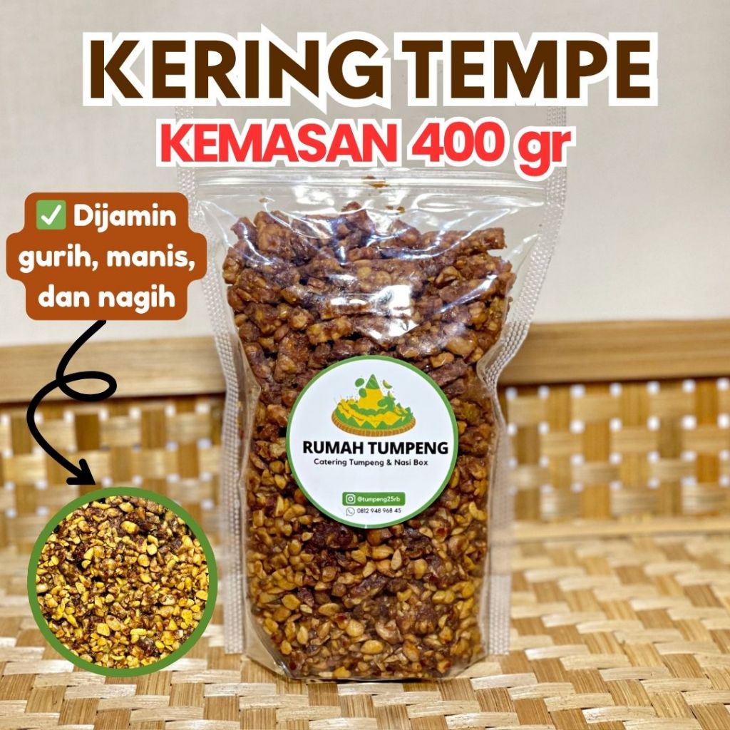 

Kering Tempe Orek Pedas Manis Gurih Lauk Siap Saji Halal Berat 400gr