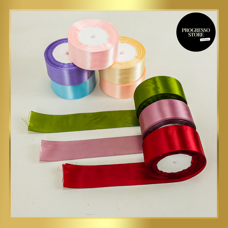 

(1 ROLL 23 METER) PITA SATIN POLOS & GLITTER PREMIUM IMPORT / PITA SATIN RIBBON ROLL ANEKA WARNA