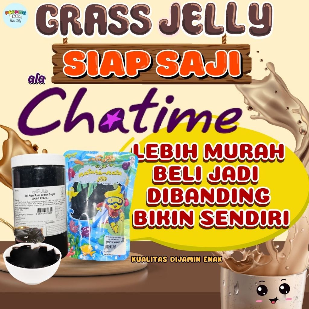 

GrassJellyCincauAlaChatimeKombinasi TUTU Sirup Gula Aren Brown Sugar Syrup - Grass Jelly Ala Chatime 1 KG | Cocok Untuk Semua Jenis Minuman