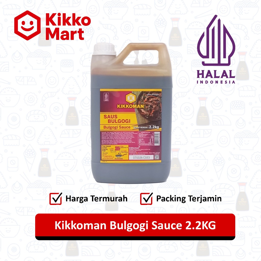 

Kikkoman Bulgogi Halal 2L / 2.2KG – Saus BBQ Korea Siap Pakai untuk Marinasi Daging Sapi & Ayam – Cocok untuk Korean BBQ, Rice Bowl, dan Usaha Kuliner