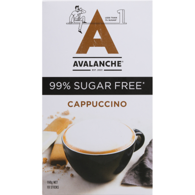 

Avalanche 99% Sugar Free Cappuccino 10 Coffee Sticks 160 gr