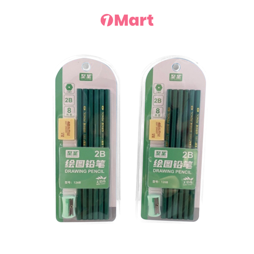 

1MART Pensil Gambar 2B Set – 8 pcs