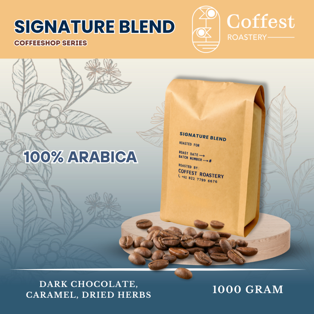 

Coffest Roastery - Signature Blend 1 kg - Roast Beans Biji Bubuk Kopi 100% Arabika Grade 1