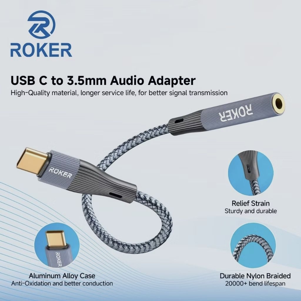 ROKER converter DAC type C to jack audio DAC for samsung iphone