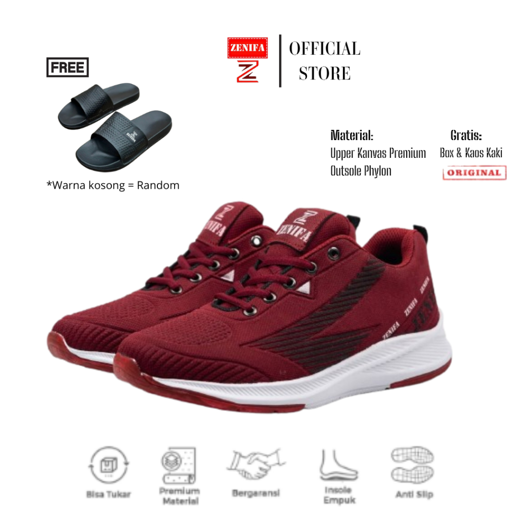 Zenifa - Sepatu Sport Pria Men Sneakers Sepatu Sekolah Kualitas Terbaik