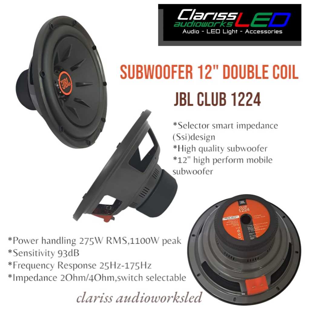 SUBWOOFER 12 inch DOUBLE COIL JBL CLUB 1224