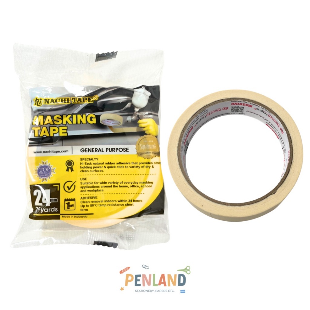 

Isolasi masking tape nachi 24mm 20 Yard PL000104 Murah Bisa COD