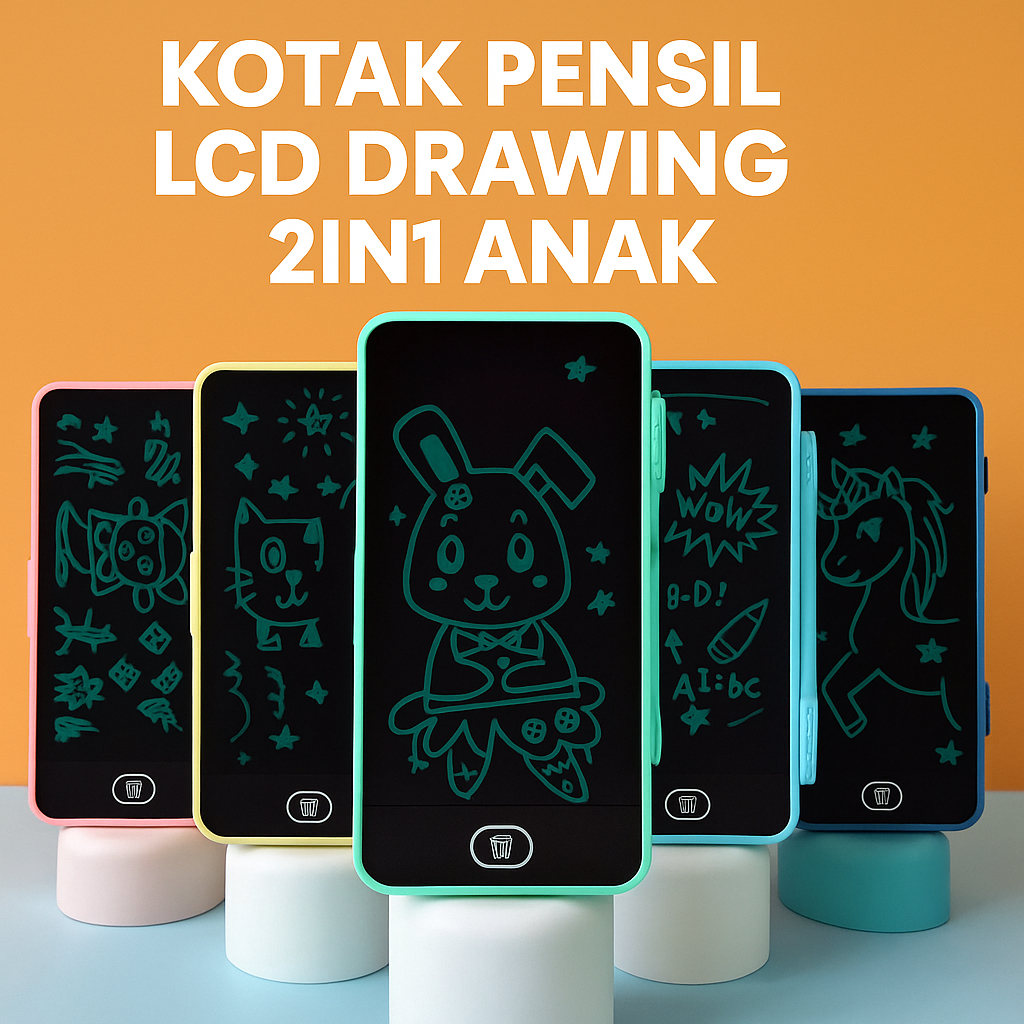 

Kotak Pensil Anak LCD Drawing 2in1 | Bisa Gambar Tulis - Tempat Pensil Interaktif Unik