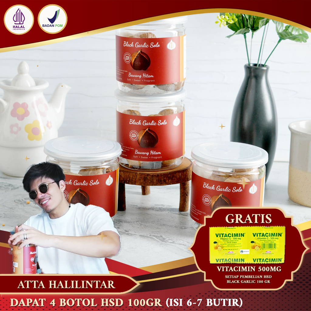 

4 BOTOL HSD Black Garlic Solo ( Bawang Hitam Tunggal) 100 Gr