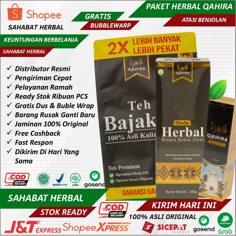 QAHIRA HERBAL Minyak Qahira + Madu Herbal + Teh Bajakah | Menyembuhkan Segala Penyakit Minyak Oles Q