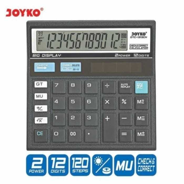 

Kalkulator Joyko DTC-1313CH Kalkulator serbaguna dengan layar besar 12 digit