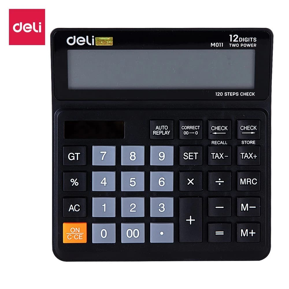 

Kalkulator Deli M011-20 12 Digit | 120 Steps Check | Dual Power | Fungsi Pajak (TAX)