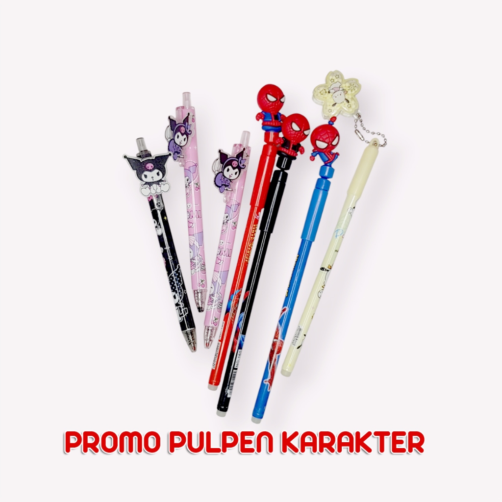 

Pulpen Bolpoin Karakter Alat Tulis Anak Kuromi Spiderman Cewek Cowok