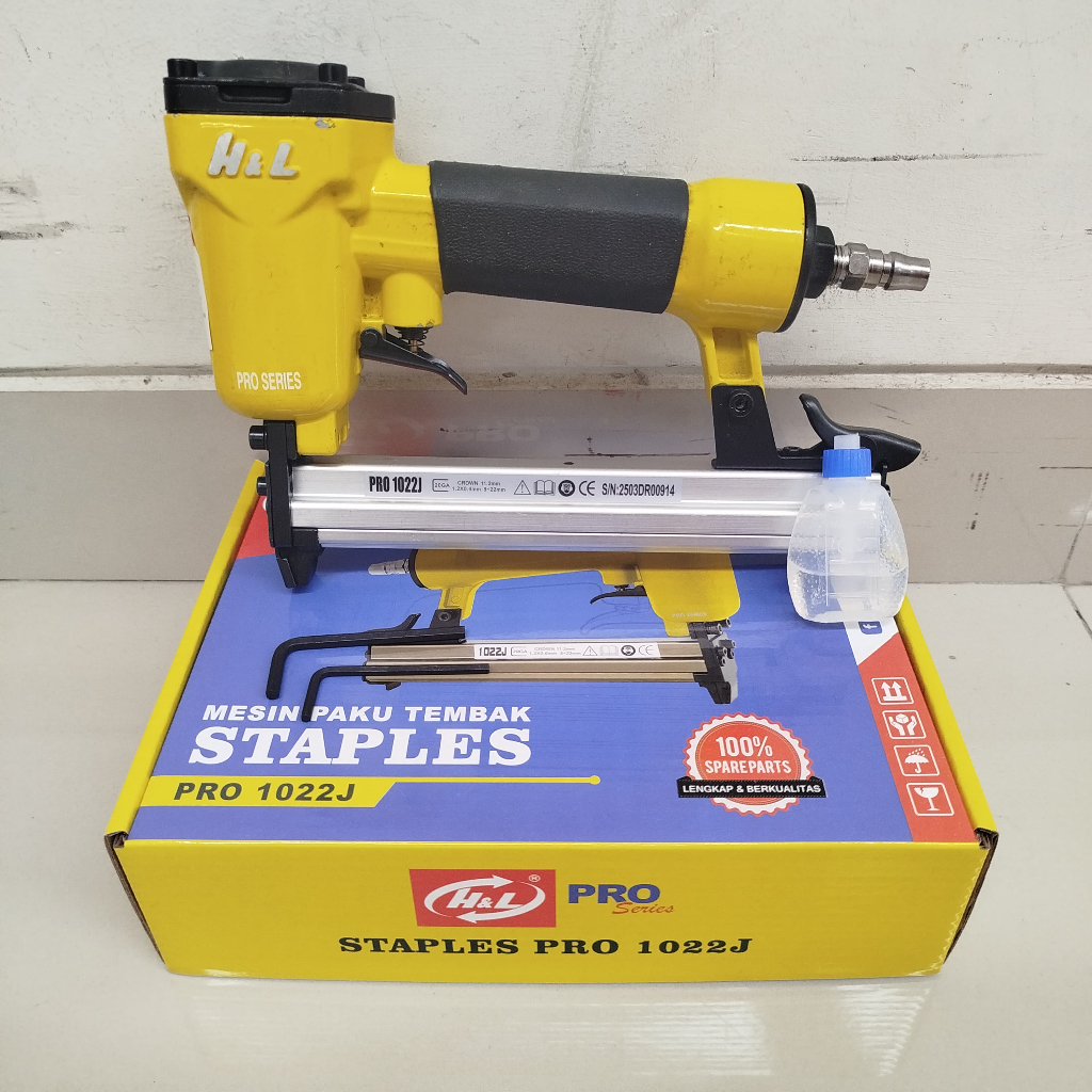 

PROMO!!! (HNL 1022J) Air Nailer Staples Tembak Angin 1022J HNL HL H&L / Alat Mesin Hekter Stapler Gun 1022 HNL HL H&L
