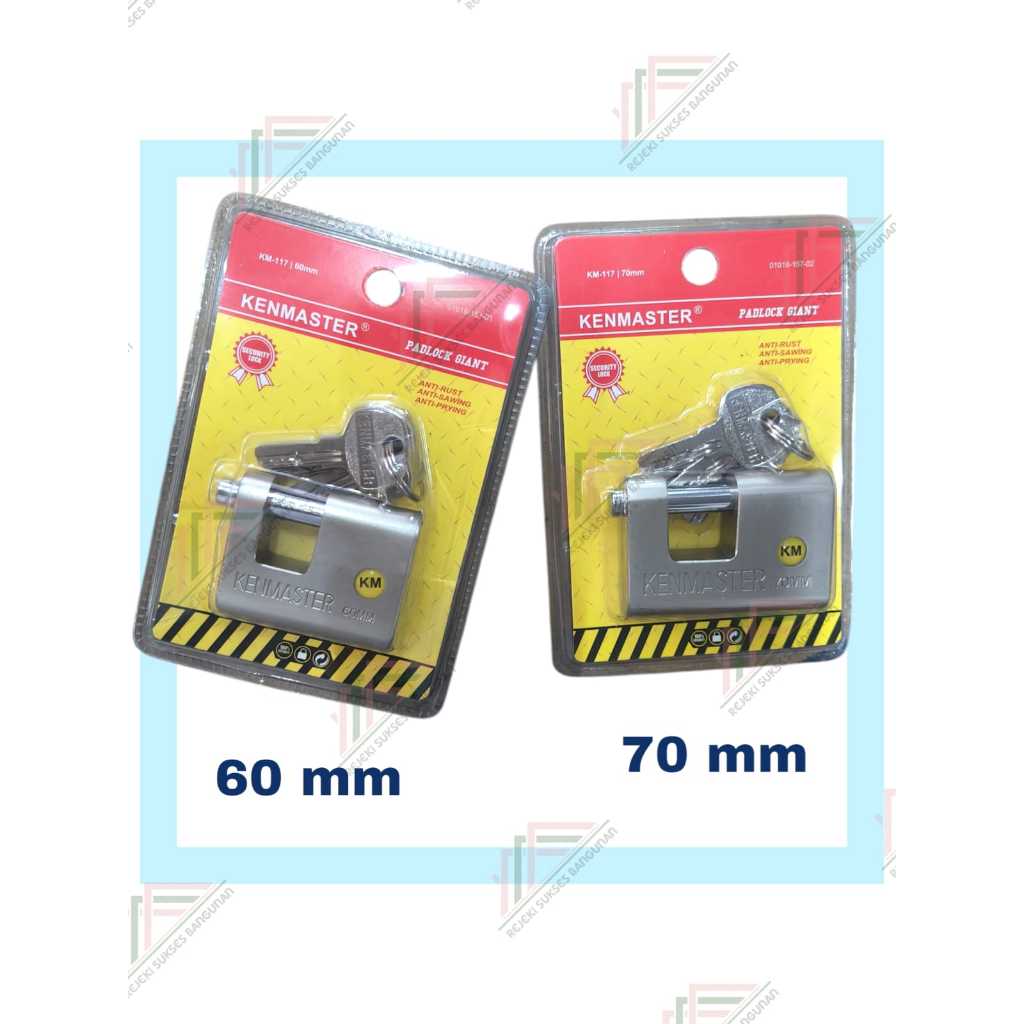 KENMASTER Gembok Padlock Giant U 60 mm 70 mm/ Gembok Pagar Anti Maling / Klotok U Panser KM-117