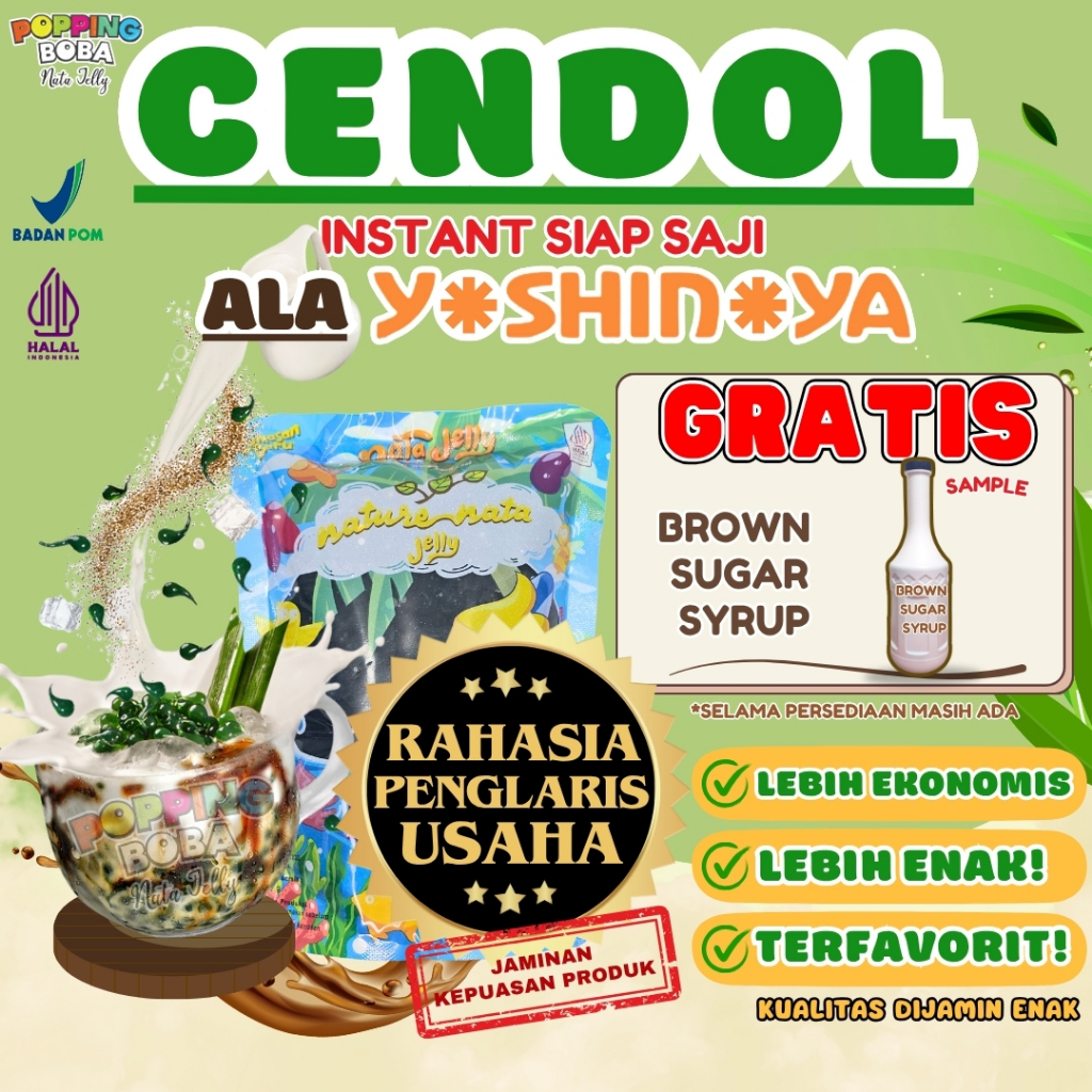 

JellyCendolKecebongAlaYoshinoyaPelengkap MY POWDER Bubuk Agar Jelly Powder - Jelly Cendol Kecebong 500 Gram | Cocok Untuk Semua Jenis Minuman