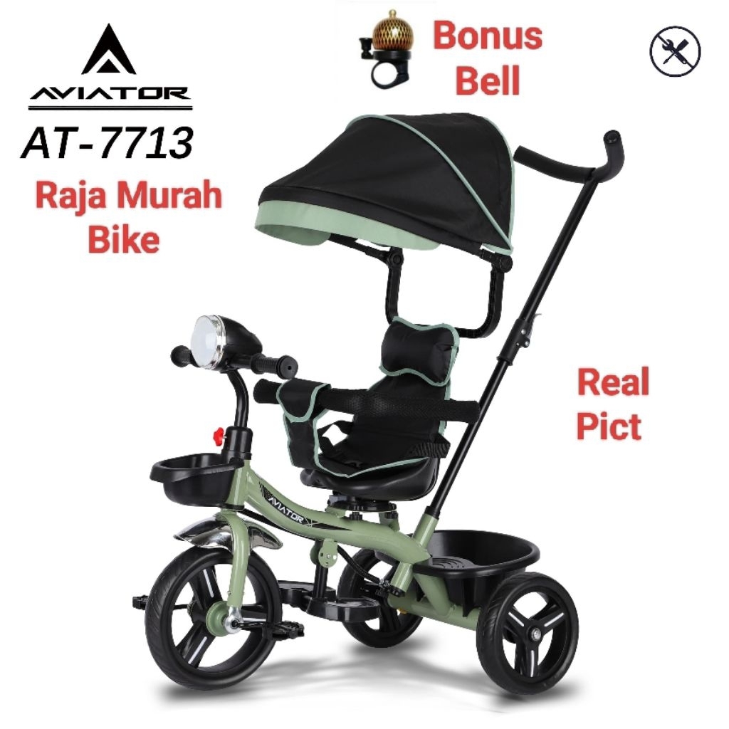 Sepeda Anak Roda Tiga Aviator AT 7713 Sepeda Stroller Roda Tiga Aviator