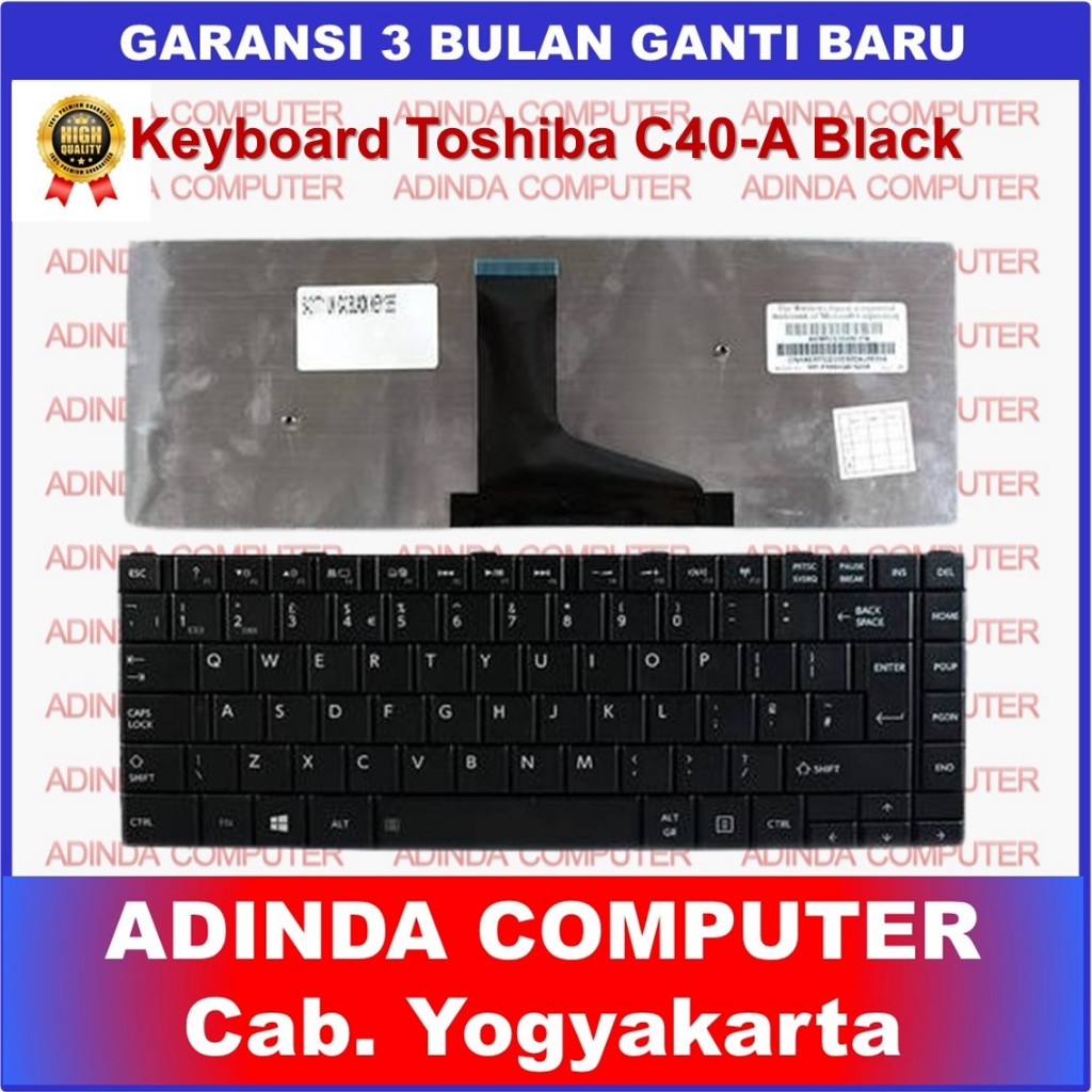 Keyboard Toshiba Satellite C40A C40-A C40 Hitam Black