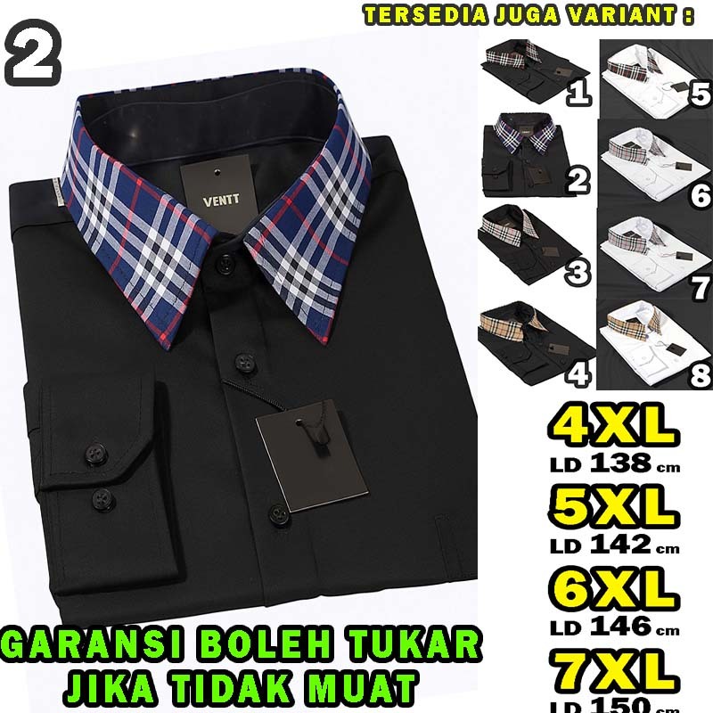 Kemeja kerah kotak polos hem baju atasan pria cowok laki laki jumbo bog size oversize regular regule
