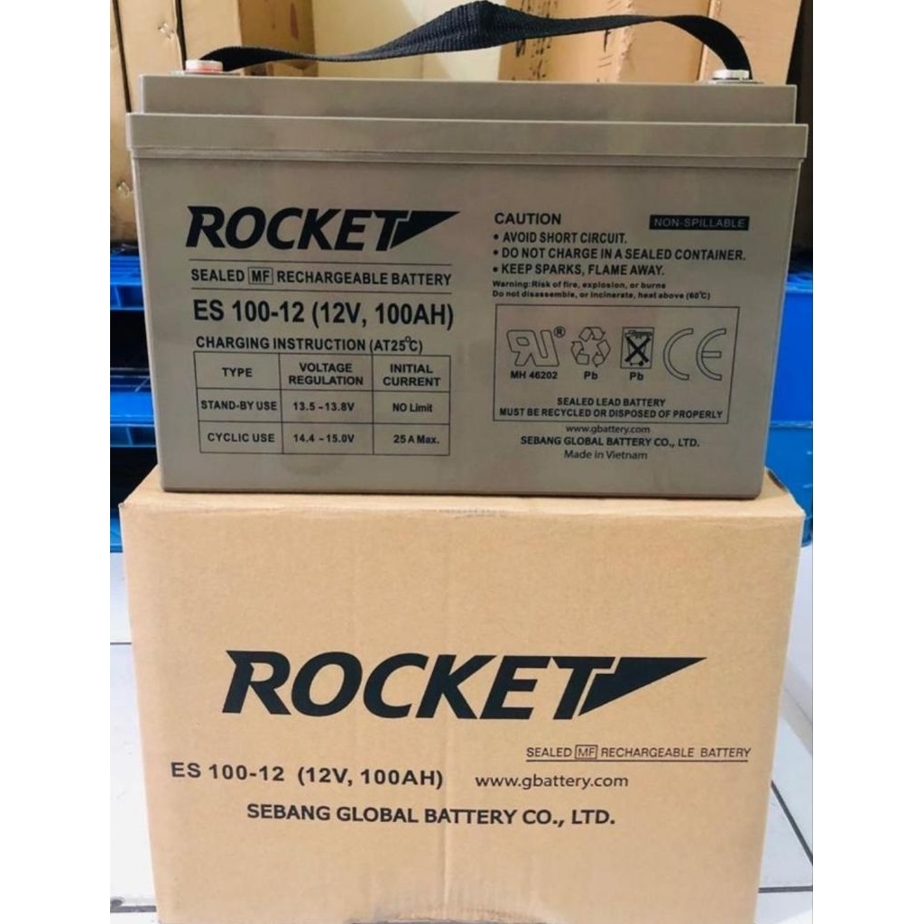 BATTERY VRLA ROCKET 12VOLT 100AH BARU BEST PERFORMANCE
