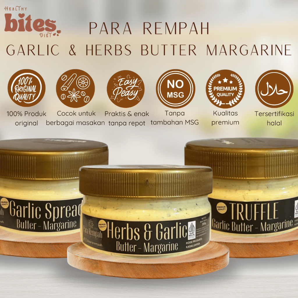 

Garlic and Herbs Butter Margarine 150gr Para Rempah Garlic Spread Butter Truffle Butter Parmesan