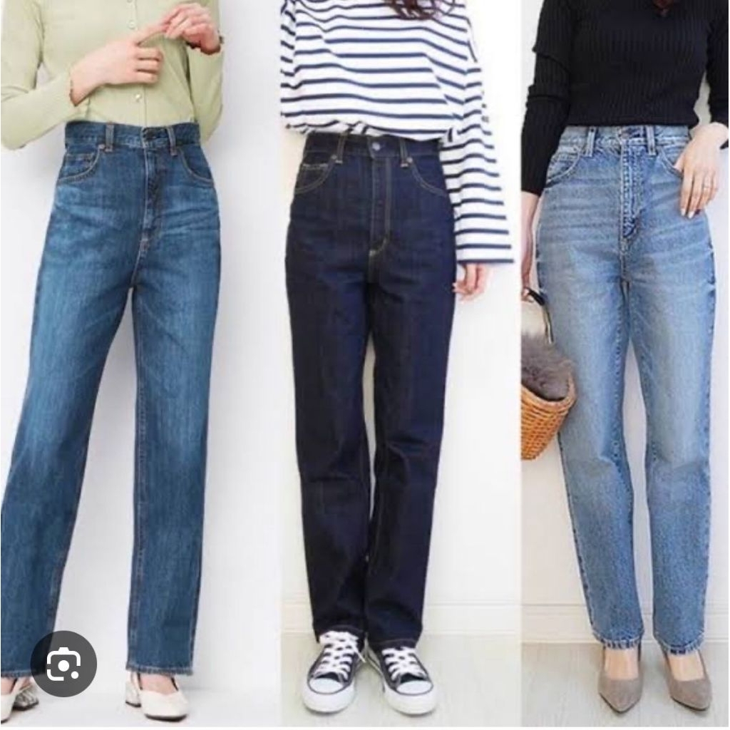 Gu by uniglo high waist straight jeans