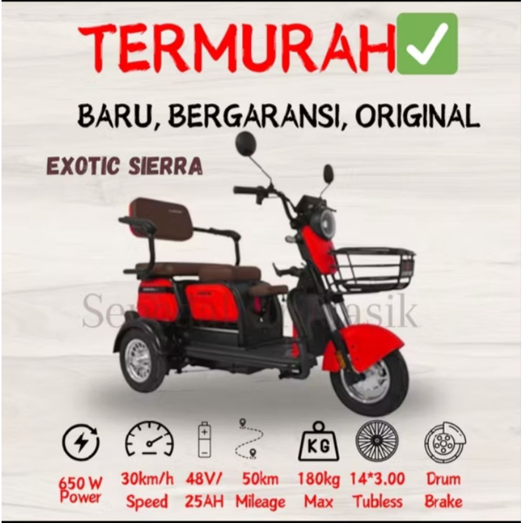 sepeda listrik roda3 exotic siera original