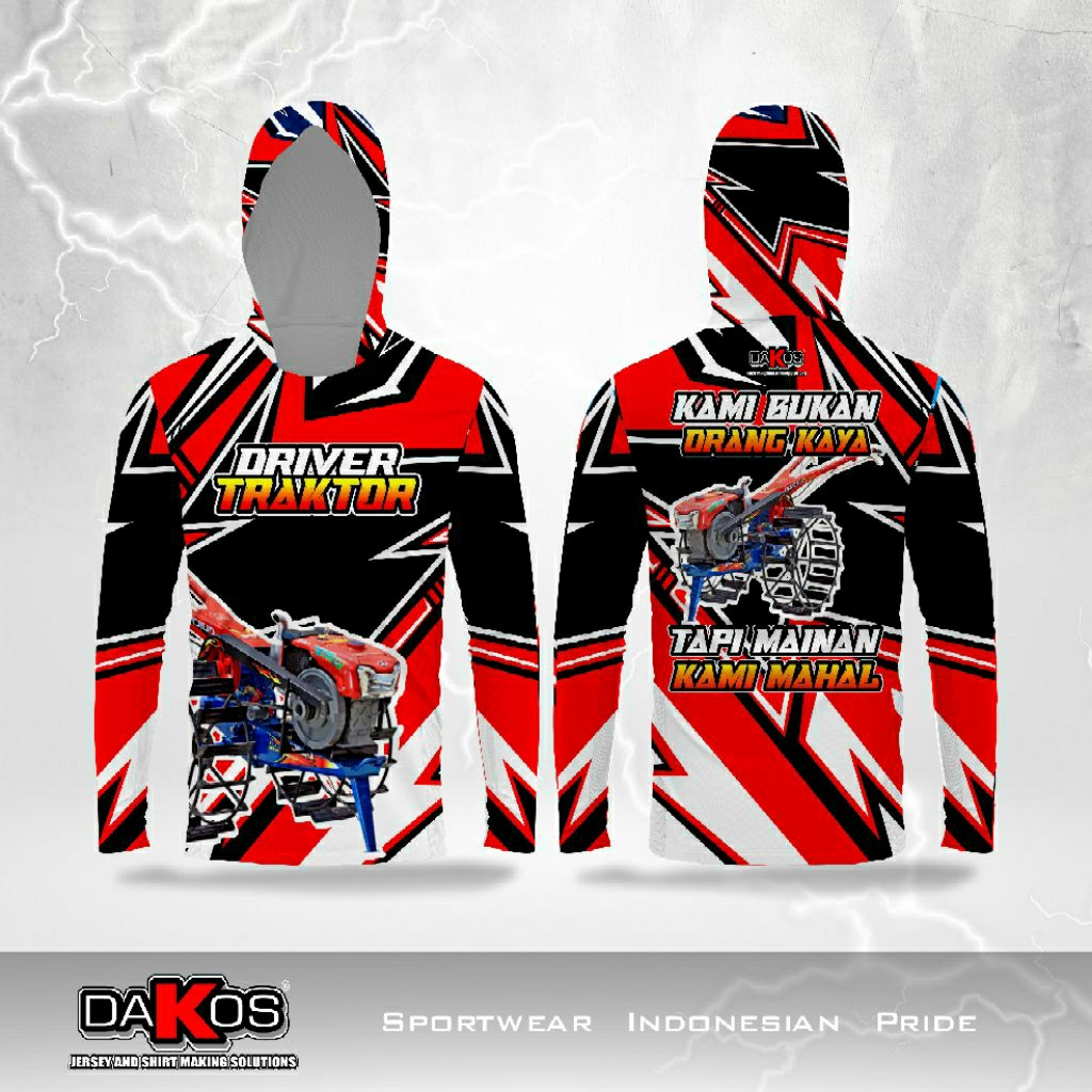 Jersey Traktor Sawah Petani Jersey komunitas traktor DRIVER TRAKTOR tangan panjang Hoodie//baju trak