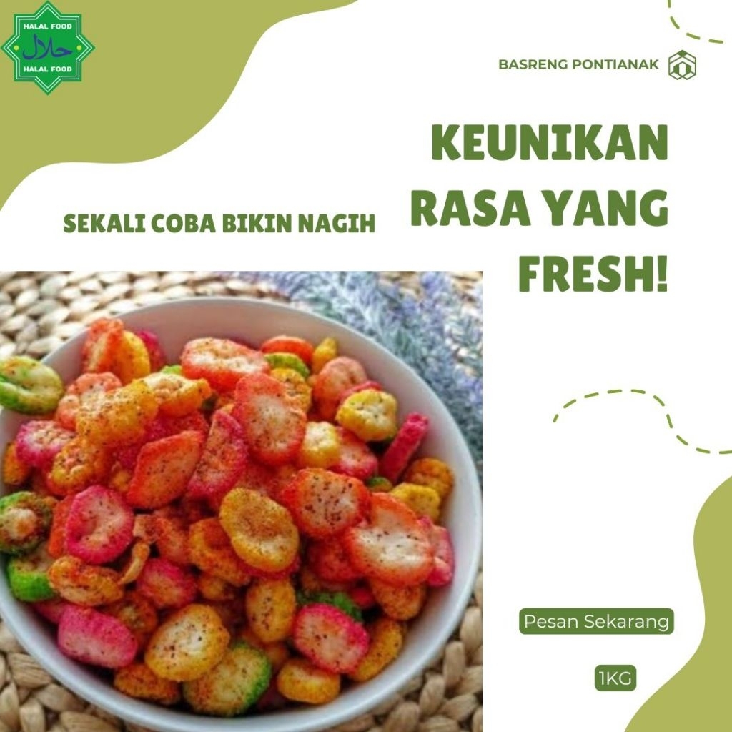 

Kerupuk Bawang Pedas 1kg| Kerupuk Kancing Sekali Coba Bikin Nagih