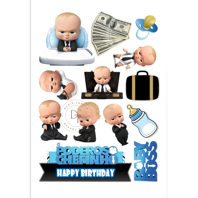 Topper Cake BABY BOSS/Hiasan Cake BOSS BABY Custom Nama