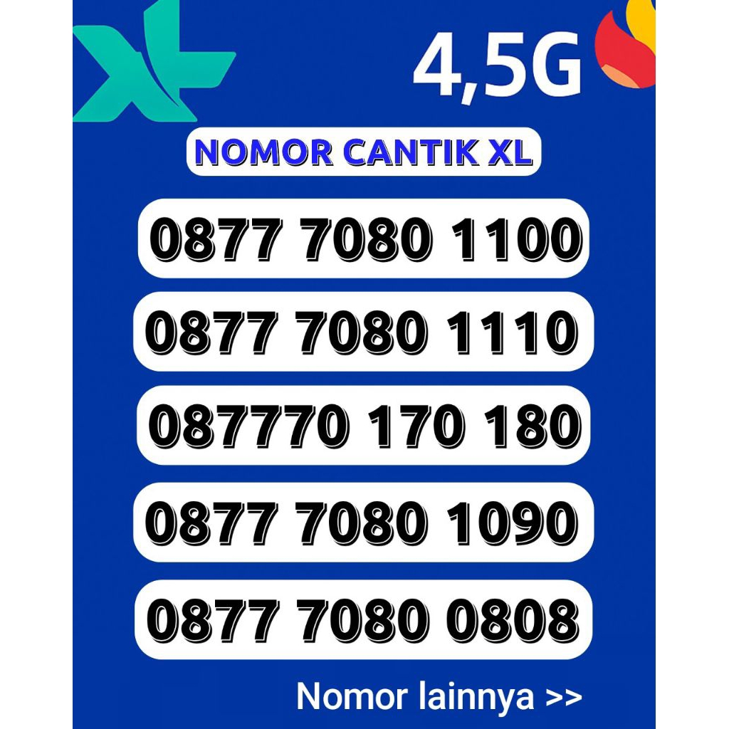 Perdana XL 4G/5G NOCAN nomor cantik nomor bagus kontak pribadi