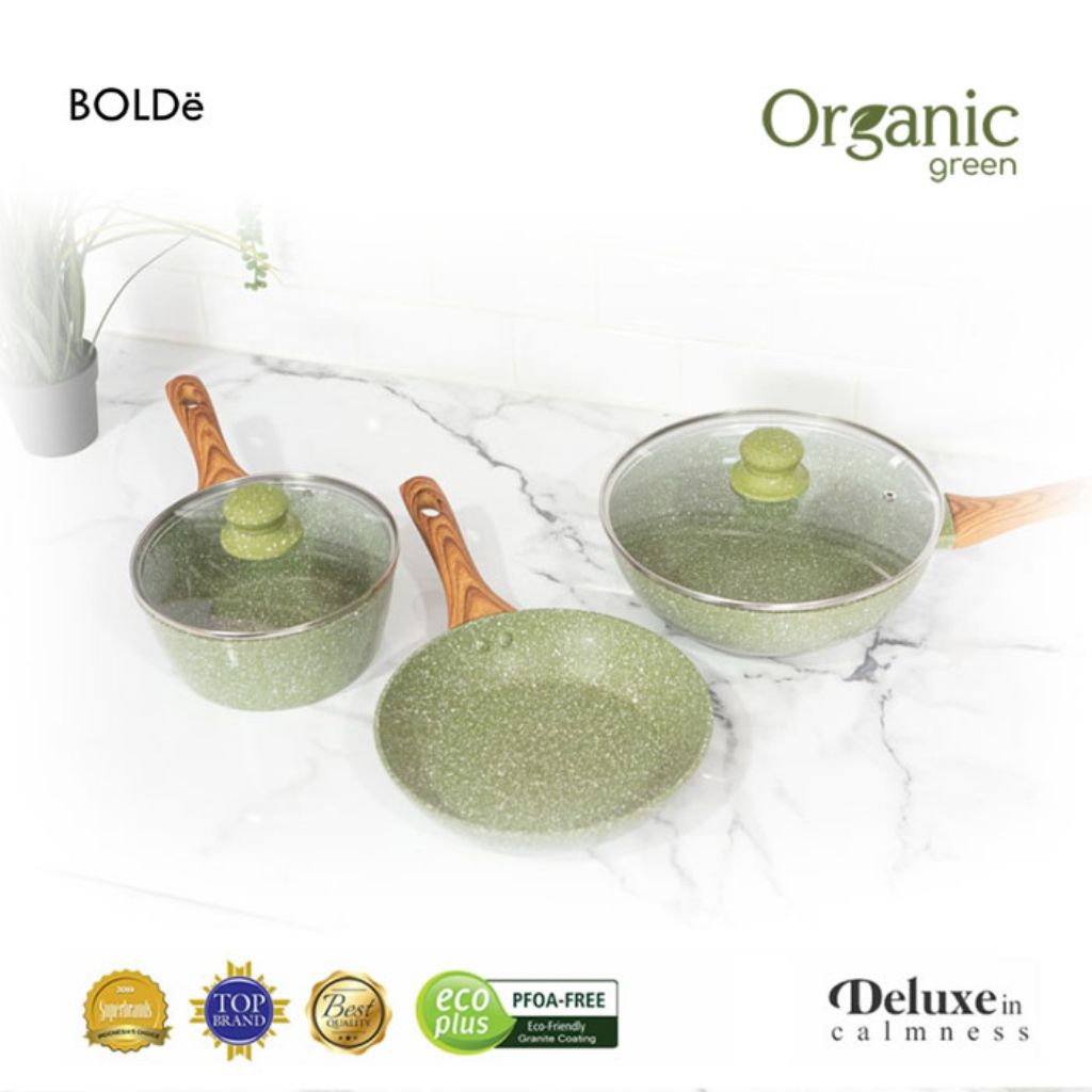 bolde organic green pan set 5pcs