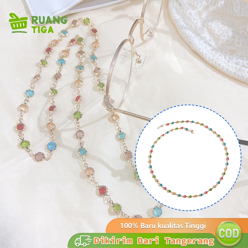 Tali Kacamata Gantungan Kacamata Anti Jatuh Tali Berlian Berwarna Tali Kacamata Tali Kacamata Wanita