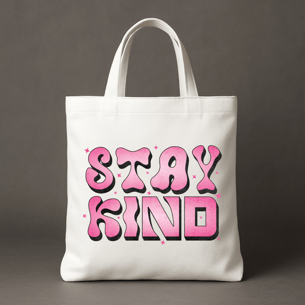 Tas Totebag Kanvas Resleting Aesthetic Wanita Pria Typo Unik Tebal Muat Laptop Kuliah Kerja