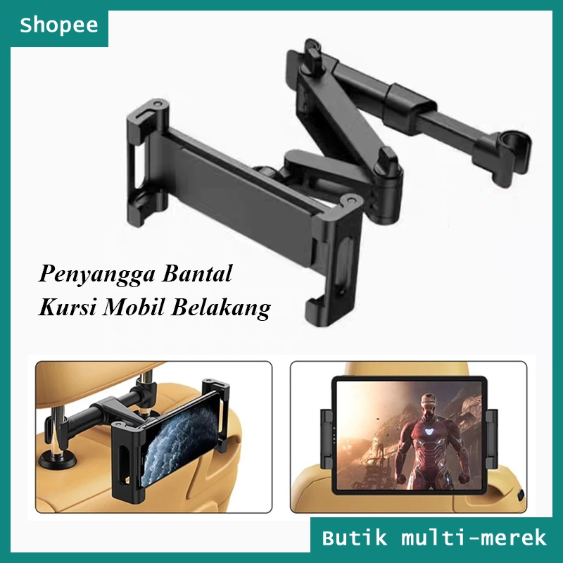 Holder HP & Tablet Mobil Universal - Dudukan Headrest Kursi Belakang untuk iPad/Samsung/Android 5-13