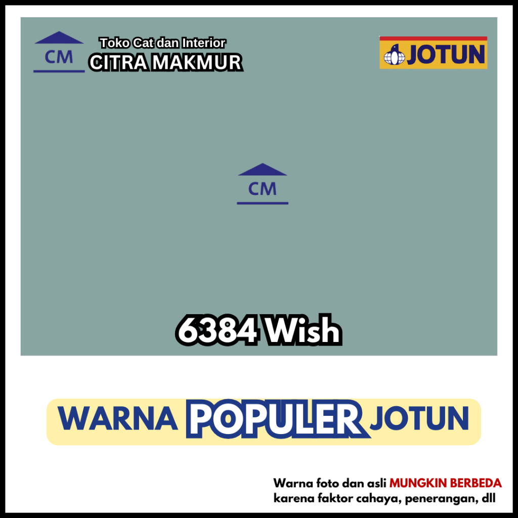 JOTUN 6384 WISH (WARNA HIJAU SAGE POPULER JOTUN) Kemasan Galon - CAT TEMBOK EXTERIOR DAN INTERIOR JO