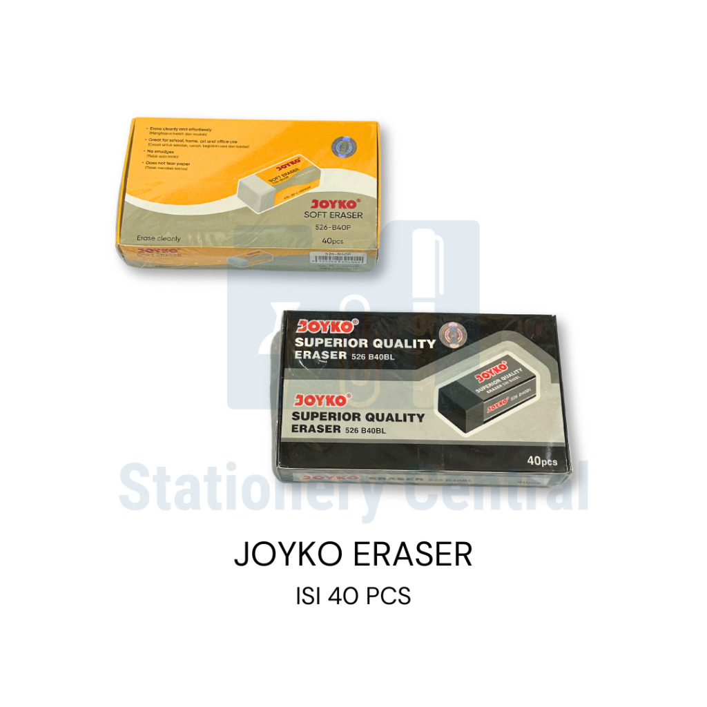 

(Per kotak) Penghapus JOYKO Hitam / Putih Eraser isi 40 pcs